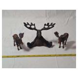 Moose Toothbrush Holder and Bear Fishing Figurines