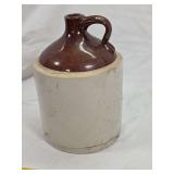 Two-Tone Glazed Stoneware Jug with Applied Handle