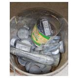 Bucket of Lead Ingots, Bullets, and Casting Material