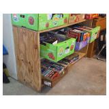 Plywood Book Display Shelving Unit with Produce Box Storage Bins