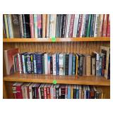 Assorted Hardcover and Paperback Fiction and Nonfiction Books Shelf Group