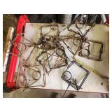 Group of Metal Animal Traps with Chains