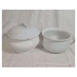 J. & G. Meakin Ironstone Chamber Pot and Additional White Ceramic Chamber Pot