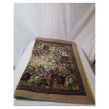 Floral Pattern Area Rug with Bound Edges