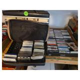 Large Group of Audio Cassette Tapes with Carrying Case and Storage Boxes