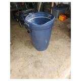 Rubbermaid Blue Plastic Wheeled Trash Container