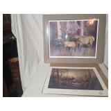 Two Wildlife Prints: Family Outing by Shae Inglis and Morning Call by John C. Green