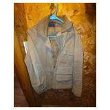 Tan Canvas Hunting Jacket with Corduroy Collar and Shell Loops Style DO-2622