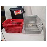 Ice Melt Storage Dispenser and Utility Baskets Lot