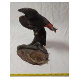 Wild Turkey Figurine with Antler Accent and Tree Branch Base