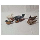 Group of Seven Decorative Bird Decoys and Sculptures
