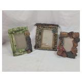 Three Resin Fishing and Outdoor Themed Picture Frames