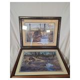 Two Framed Wildlife Art Prints Including Gobblers on Edge by Bucky Bowles and Wild Turkeys by Jim Kasper