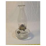 Clear Glass Oil Lamp with Queen Anne No. 2 Burner and Chimney