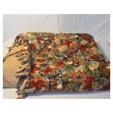 Fleece Tie Blanket with Deer and Fall Leaves Pattern