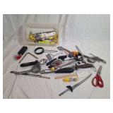 Kitchen Utensil Lot with Storage Container and Assorted Gadgets