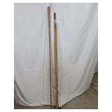 Group of Three Walking Canes with Wood and Bamboo Shafts