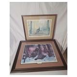 Framed Wildlife Art Prints Depicting Wild Turkeys by Bud Erich, Charlotte Edwards, and Steve Cauthen
