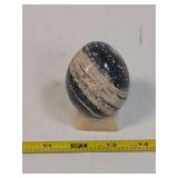 Polished Stone Egg with Banded Mineral Stand
