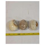 Three Polished Stone Eggs