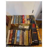 Boxed Group of Paperbacks and Hardcover Fiction Books