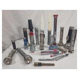 Group of Metal Flashlights and Pen Lights Including Space Patrol Rocket Lite