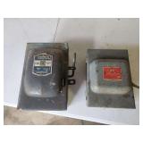 Lot of Two Enclosed Electrical Safety Switches: Square D Catalog No. D99211 and Arrow-Hart & Hegeman Catalog No. 27000