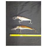 Two Bagley Bait Company Diving Fishing Lures with Plastic Lips