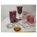 Decorative Glass Candle Holders, LED Candles, Glass Trays, and Ceramic Planter