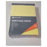 Member's Mark Writing Pads Wide Ruled Micro Perforated 8.5 x 11.75 Inches 15 Count