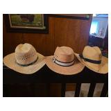 Group of Three Straw Hats including SGV Gonzalez