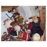 Assorted Holiday Plush Reindeer and Santa Figures
