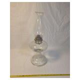 Clear Glass Oil Lamp with White Flame Burner and Glass Chimney