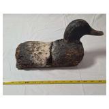 Cork and Wood Duck Decoy with Painted Finish