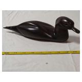 Carved Wooden Duck Figurine Sculpture