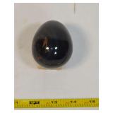 Polished Black Stone Egg with Display Stand