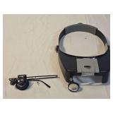 Headband Magnifier and Clip-On Magnifying Lenses with LED Light