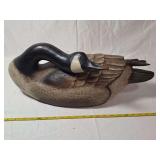 Carved Wooden Canada Goose Decoy Sculpture