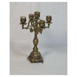 Ornate Brass Five-Light Candelabra