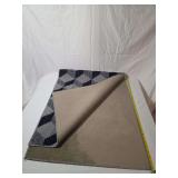 Geometric Pattern Area Rug with Blue, Gray, and Black Cubes