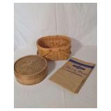 Country Woven Collection Woven Wood Splint Basket with Lid, Steamer Basket, and Blue Bunny Paper Bags