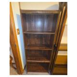 Dark Wood Laminate Bookcase with Five Shelves