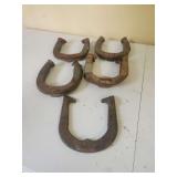 Set of Five Cast Iron Horse Shoes
