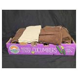Brown and Beige Bath Towel Lot in Cardboard Box