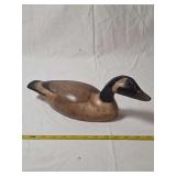Hand Carved and Painted Wooden Canada Goose Decoy Signed Marcia Berges