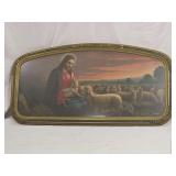 Framed Print of Jesus Christ with Flock of Sheep