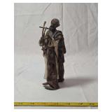 Cold Painted Bronze Figurine of an Eastern Man with Pipe and Rifle