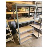 Industrial Steel Frame Storage Shelving Unit with Five Wood Composite Shelves