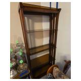 Wooden Bookcase with Smoke Glass Shelves