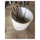 Metal Stakes and Cable Rigging Lines in Polymer Container